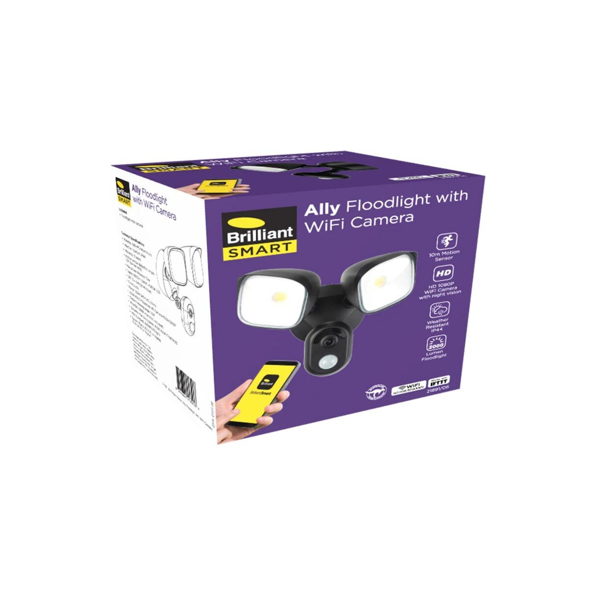 Smart Ally LED Twin Outdoor Spotlight with HD Camera & Motion Sensor -20W