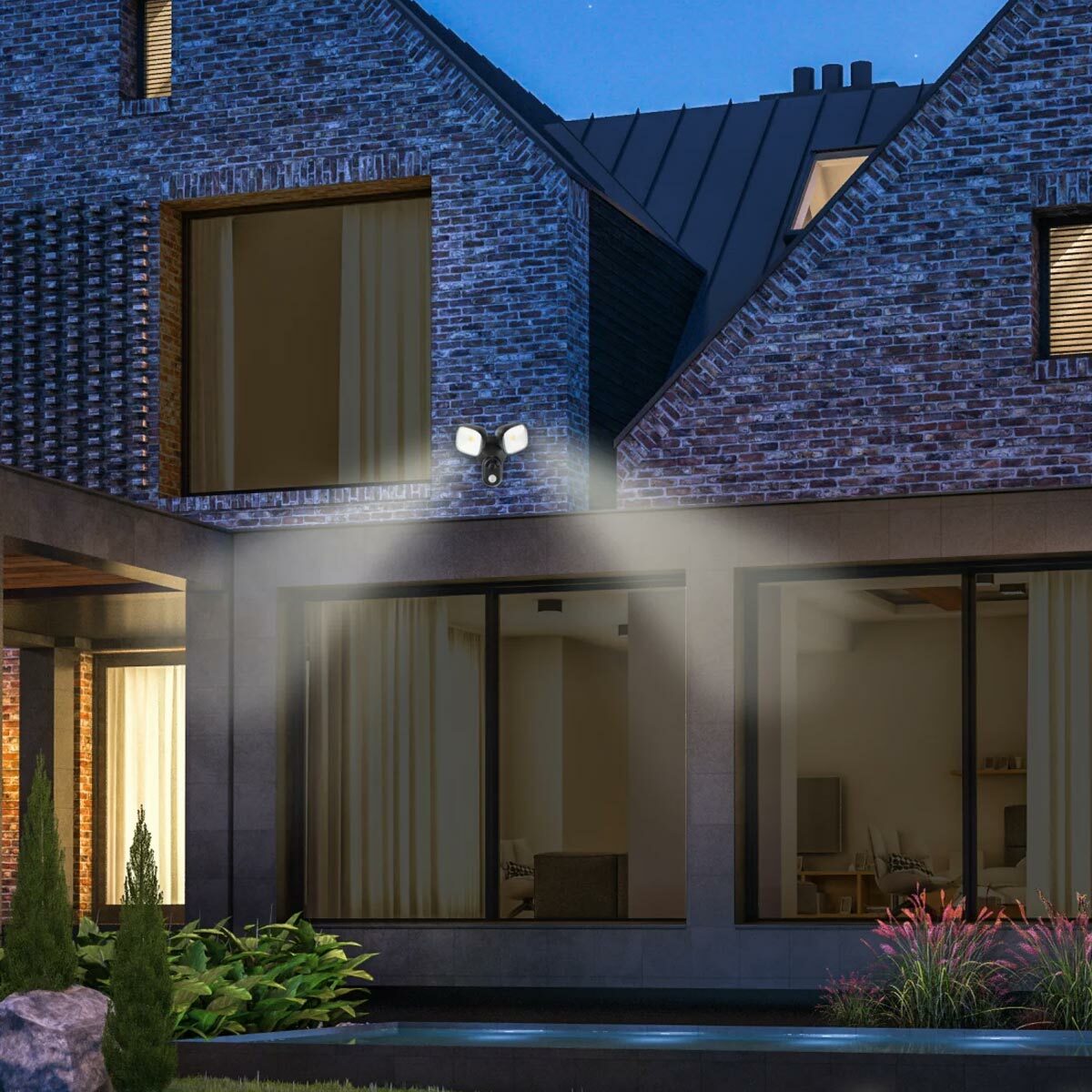 Smart Ally LED Twin Outdoor Spotlight with HD Camera & Motion Sensor -20W