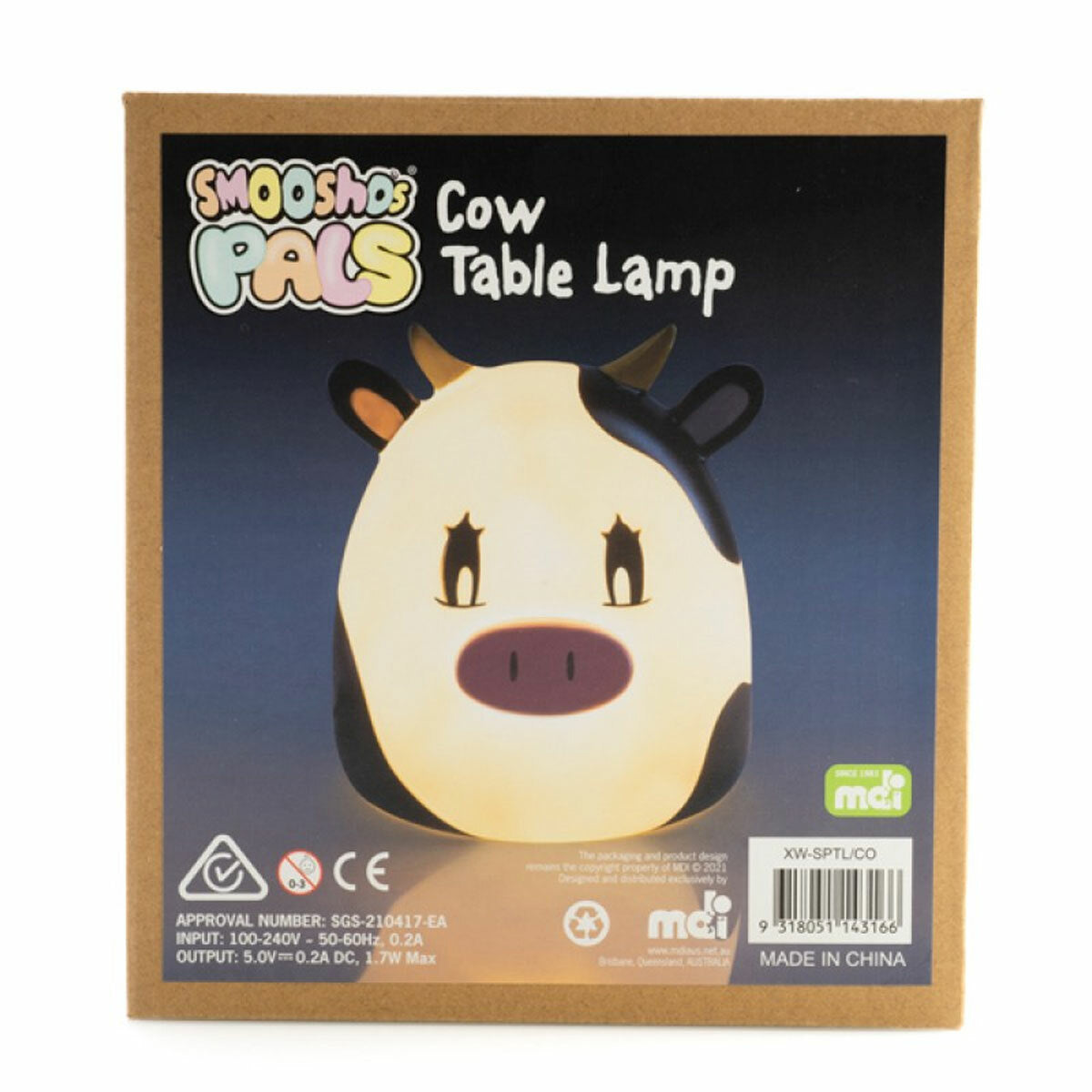 Smoosho's Pals Cow Animal Kids Lamp