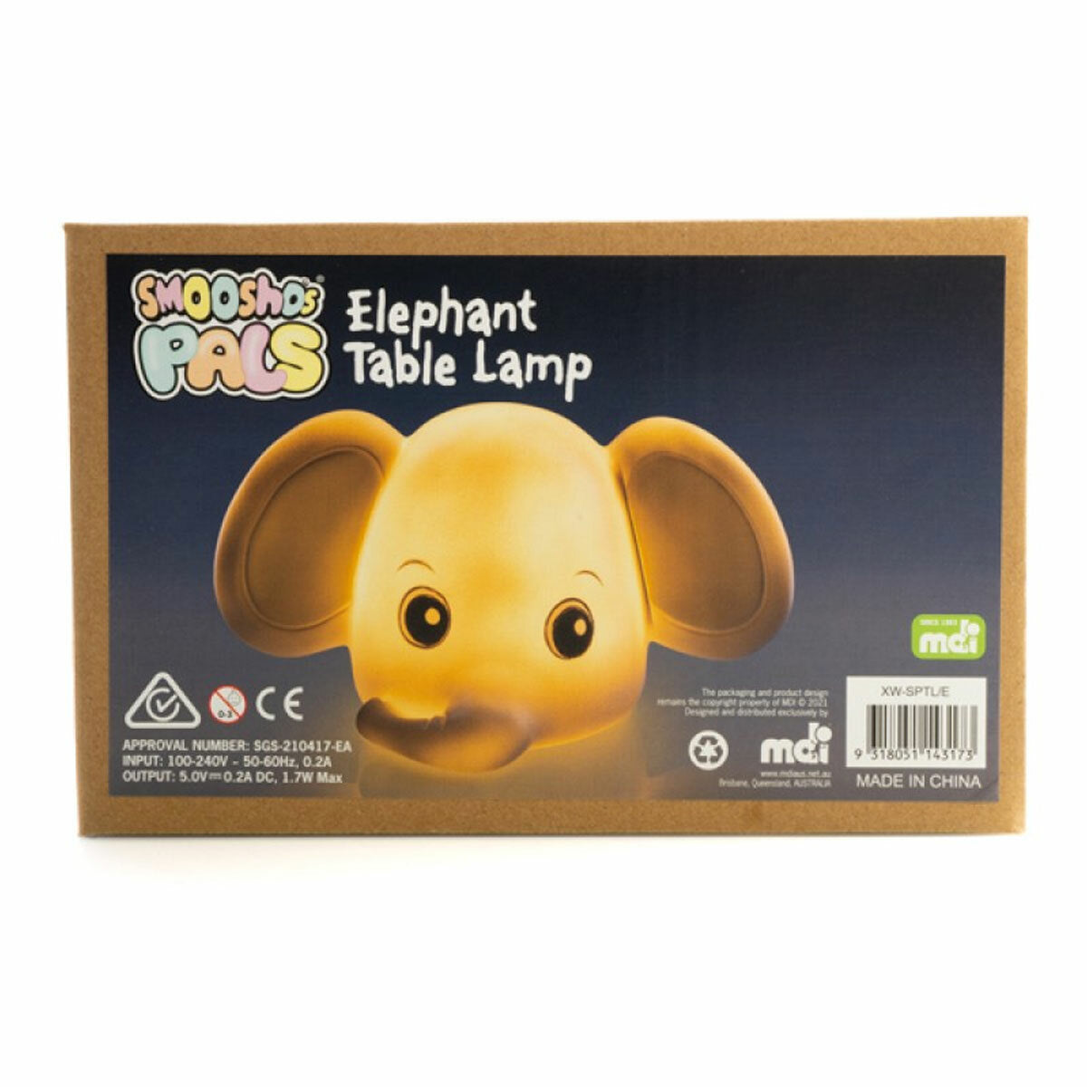 Smoosho's Pals Elephant Animal Kids Lamp