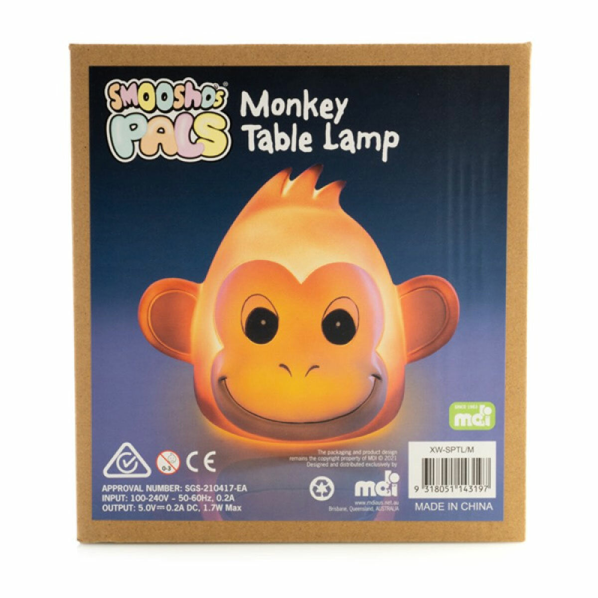 Smoosho's Pals Monkey Animal Kids Lamp