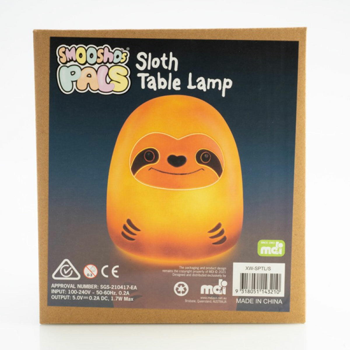 Smoosho's Pals Monsterling Sloth Animal Kids Lamp