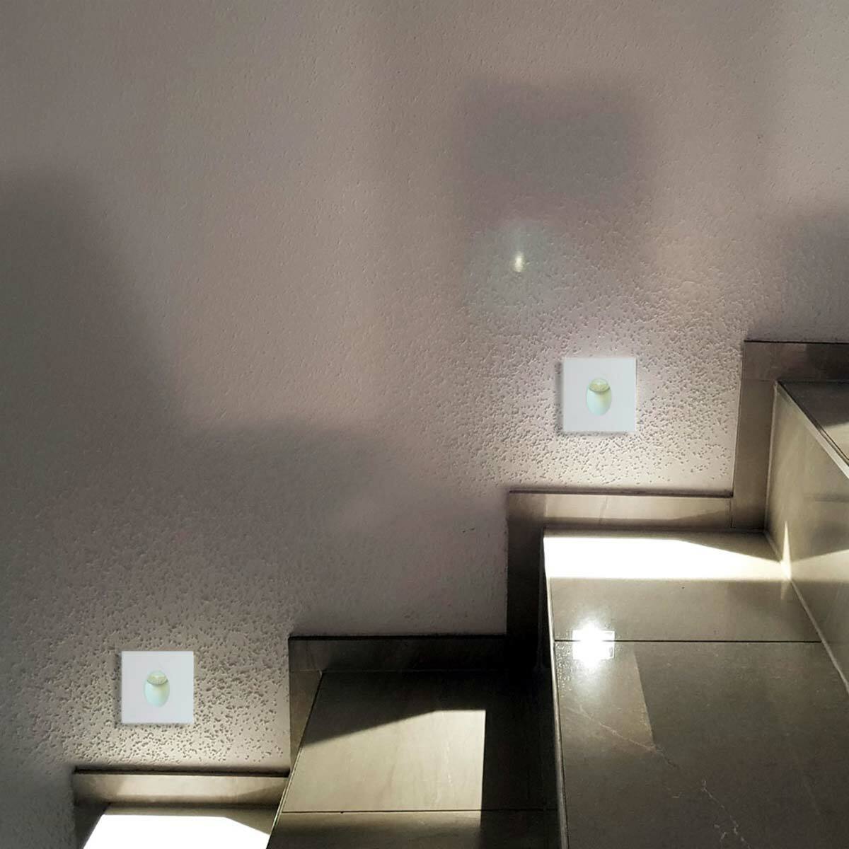 Snap Square LED Step Light with Cool White Glow