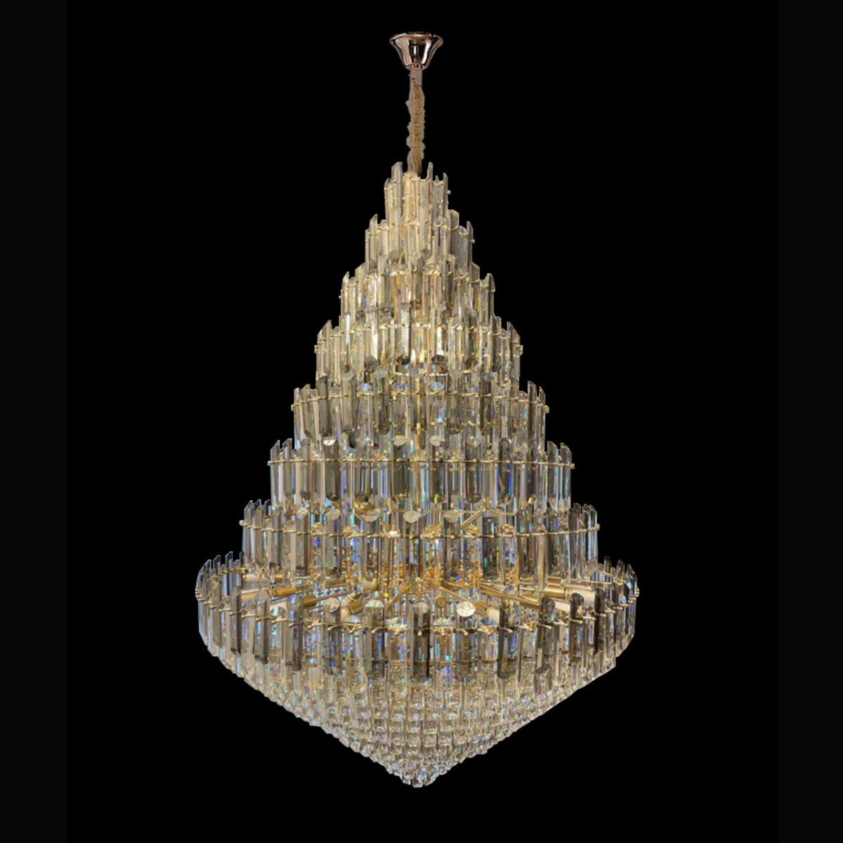 Soereno Crystal Chandelier with 67 Lights - 1500mm, Gold