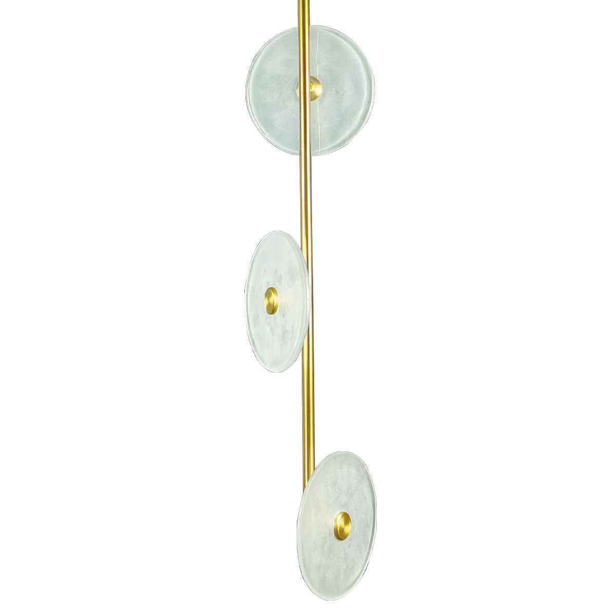 Sokyo 3 LED Glass Disk Pendant Light Fixture 800mm - Gold/Frost