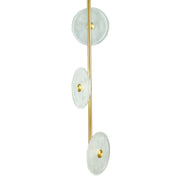 Sokyo 3 LED Glass Disk Pendant Light Fixture 800mm - Gold/Frost