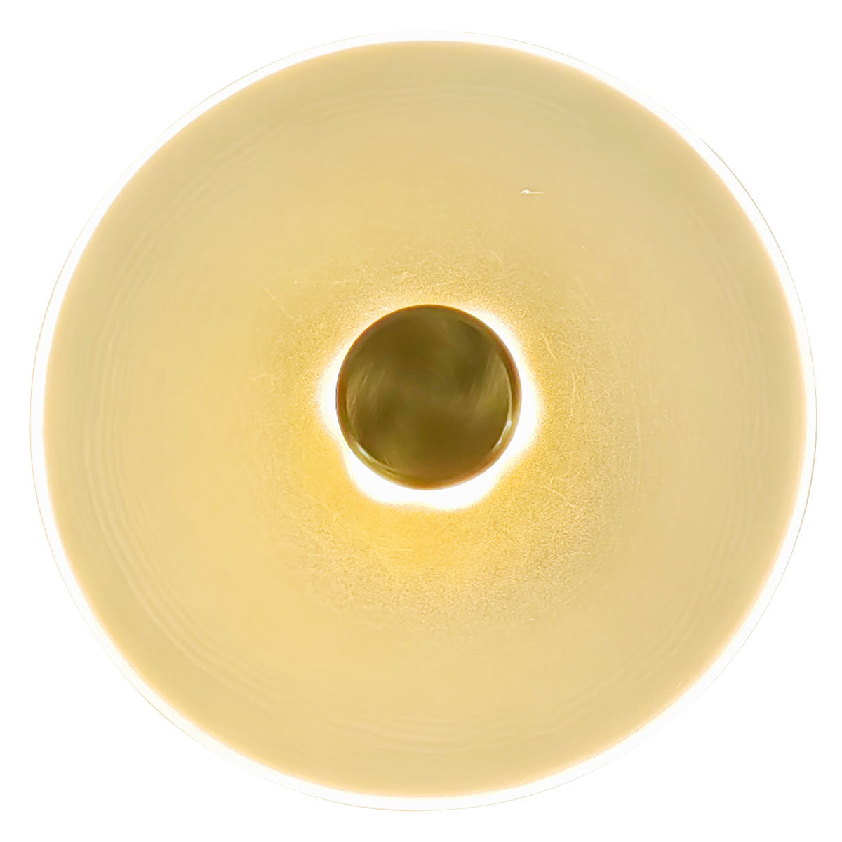 Sokyo Single LED Glass Disk Wall Light - Hand Blown Disk - Medium - Gold/Frost