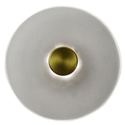 Sokyo Single LED Glass Disk Wall Light - Hand Blown Disk - Medium - Gold/Frost