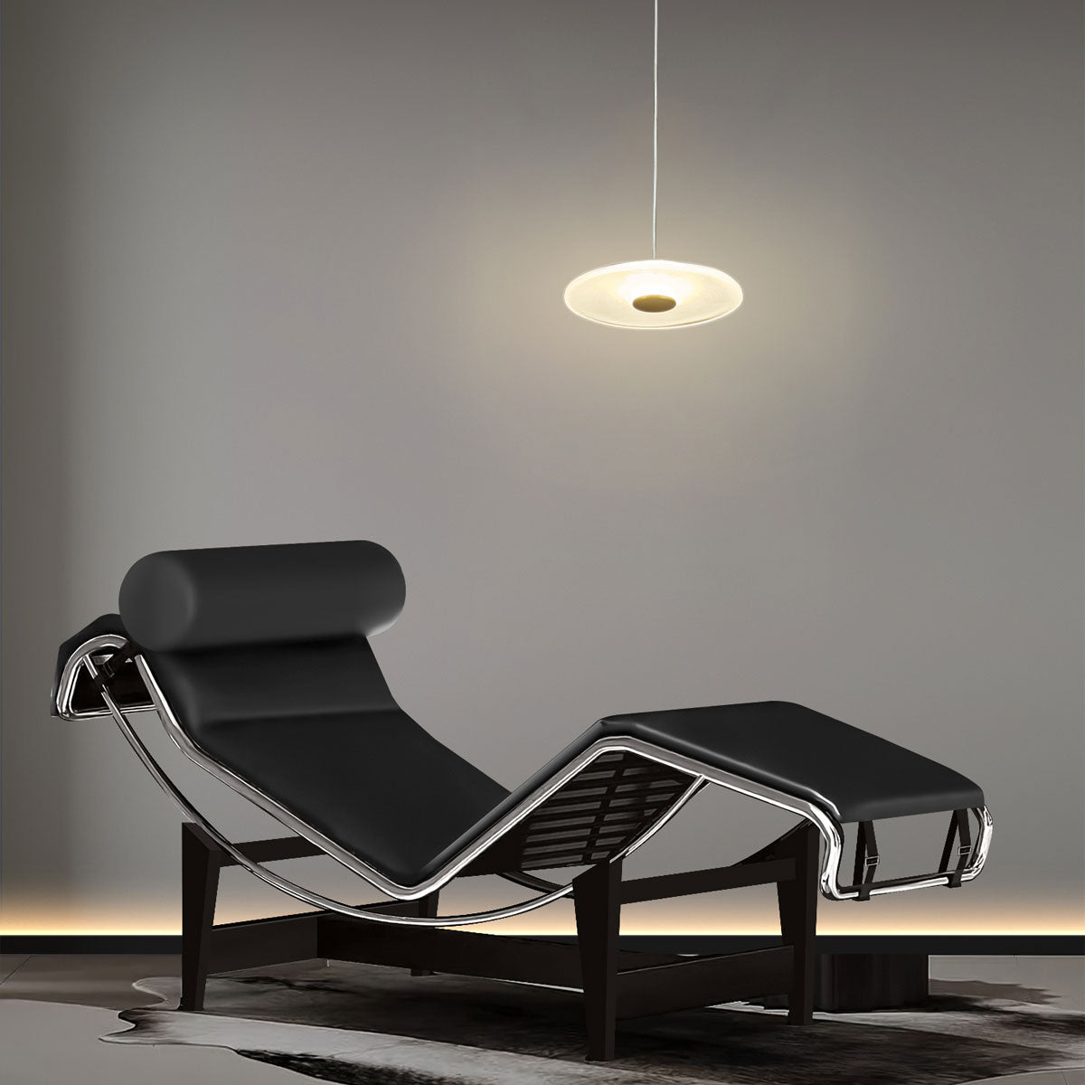 Sokyo Single LED Glass Drop Pendant Light - Hand Blown Disk