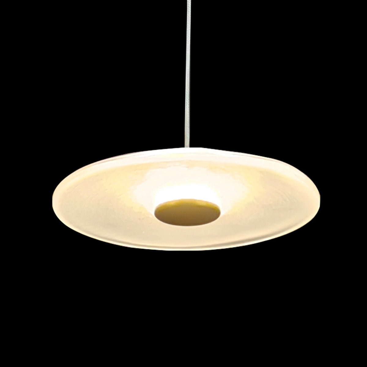 Sokyo Single LED Glass Drop Pendant Light - Hand Blown Disk