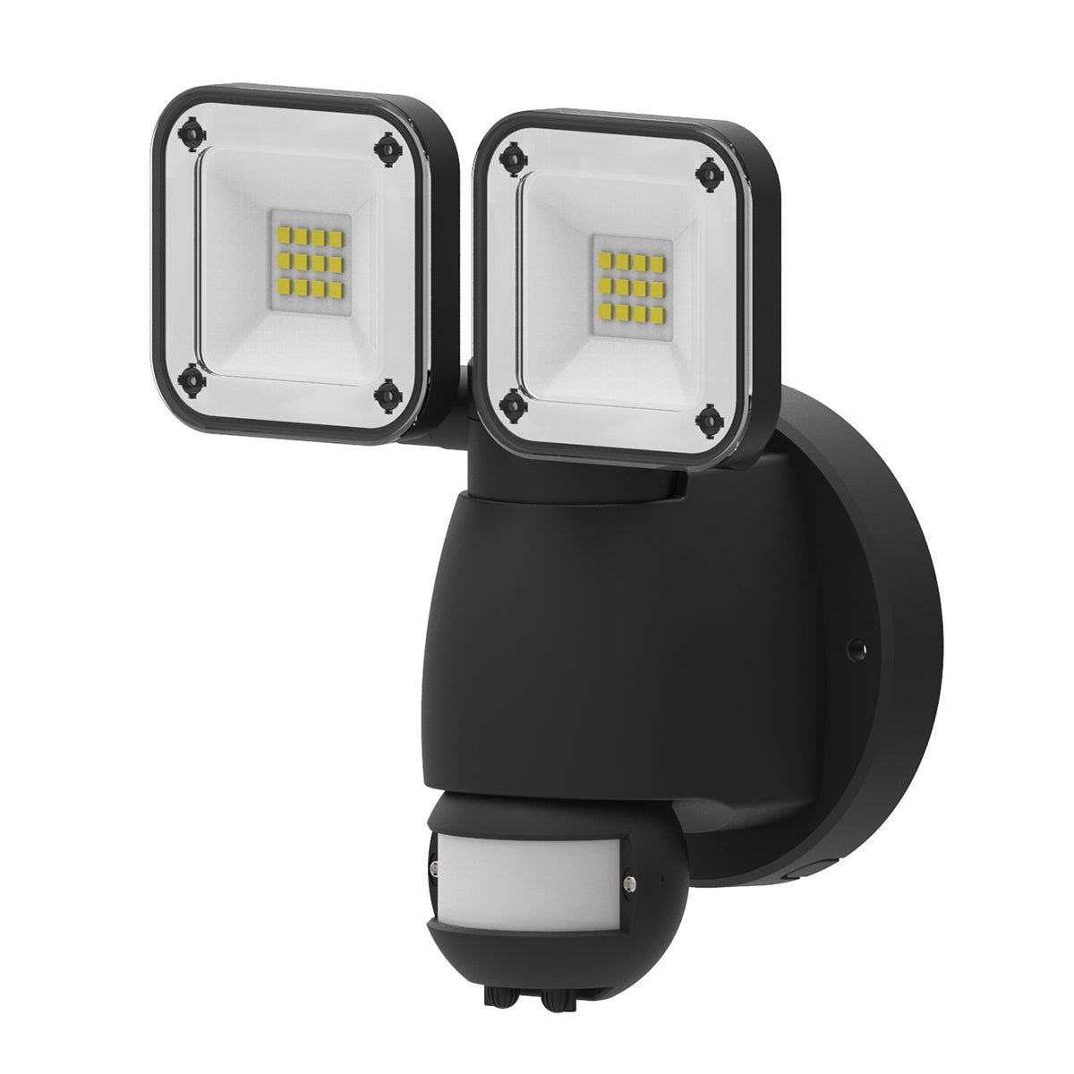 Solar LED Security Floodlight with Sensor - Black