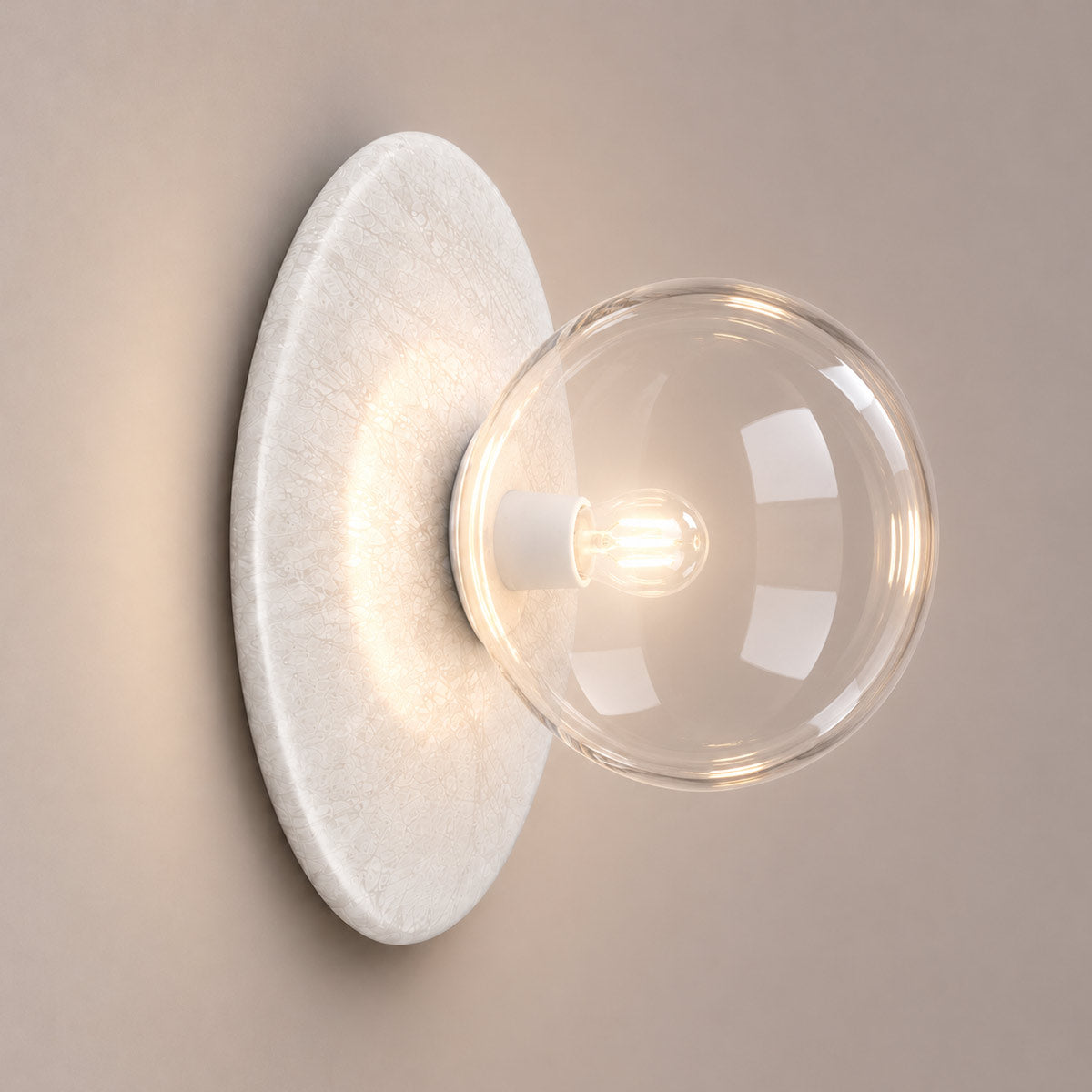 Speros Marbello Stone or Marble Glass Sphere Wall Light