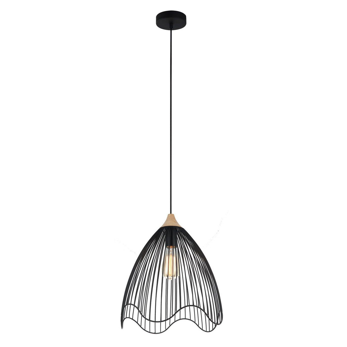 Spiaggia Iron Cone Wavy Edge Pendant Light