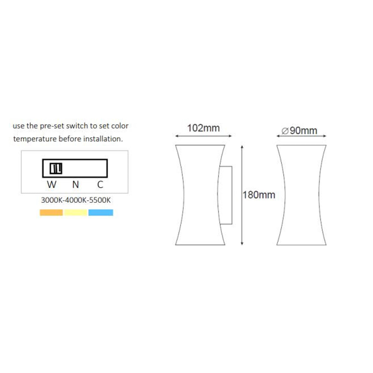 Adjustable Outdoor Up & Down Wall Light 2 x 5W