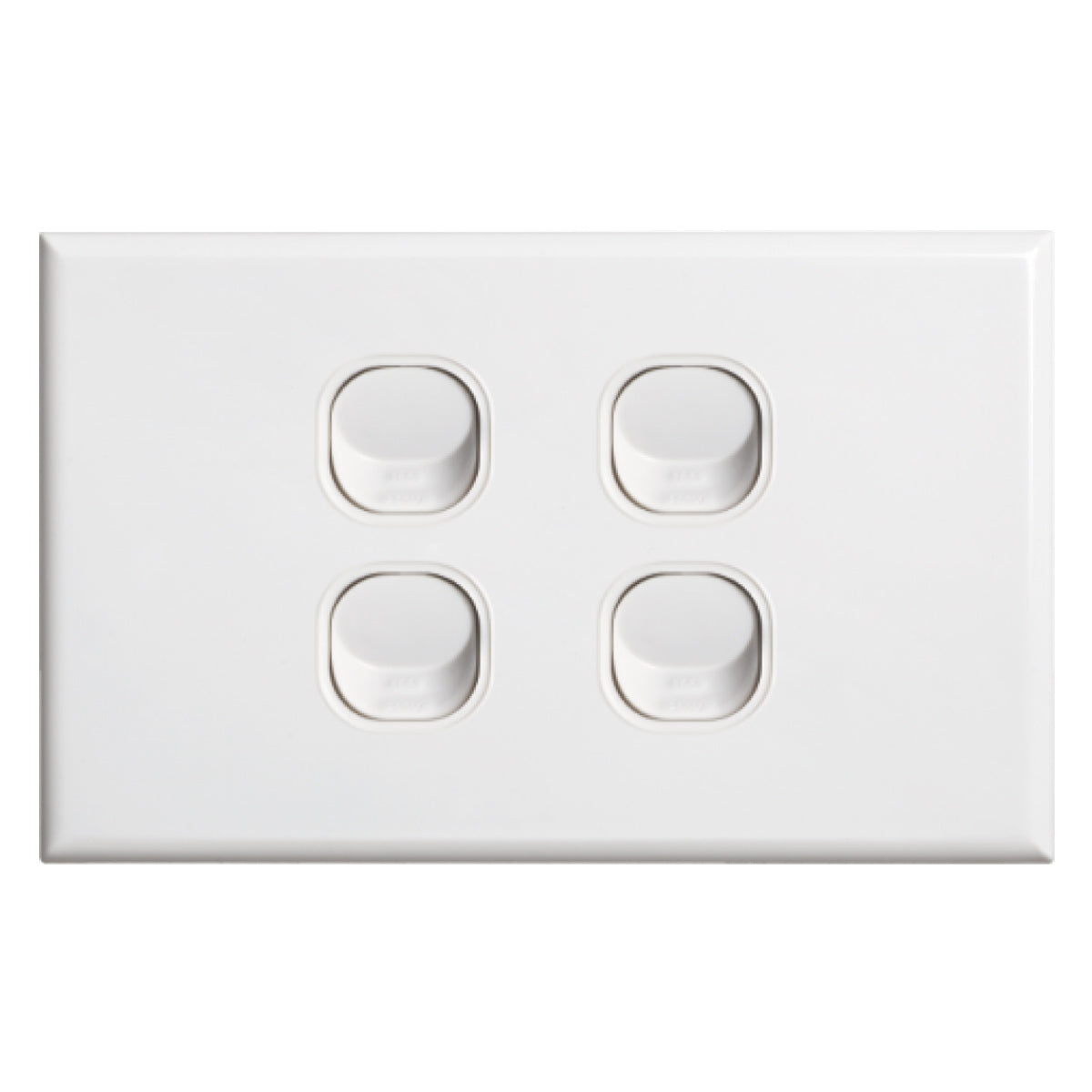 Standard 4 Gang Quad Wall Switch White