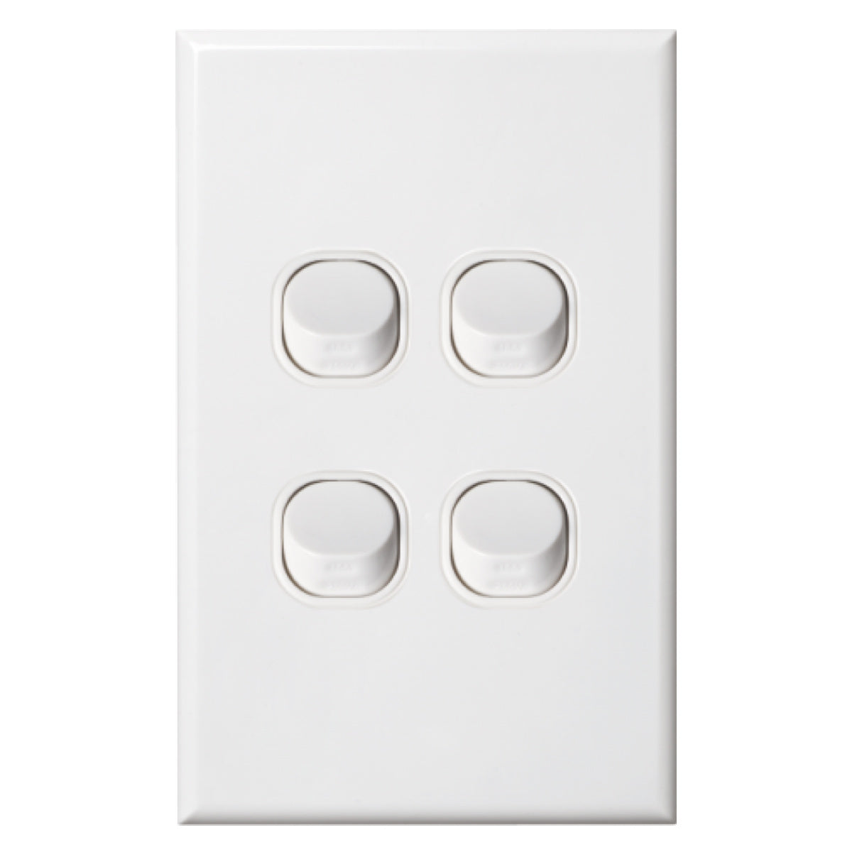 Standard 4 Gang Quad Wall Switch White