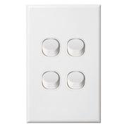Standard 4 Gang Quad Wall Switch White
