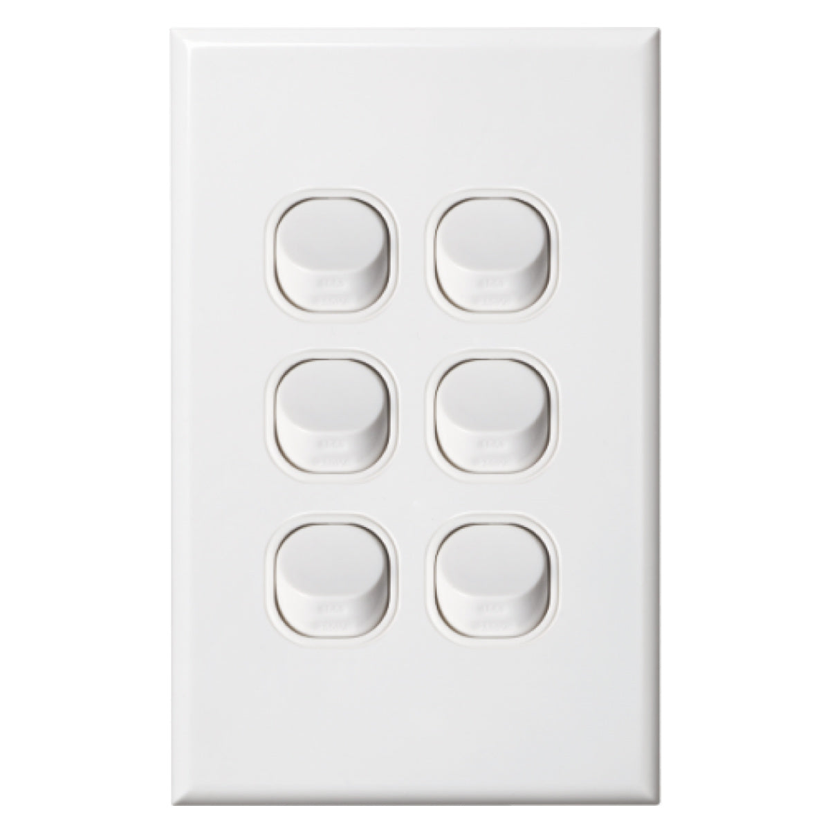 Standard 6 Gang Wall Switch White