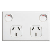 Standard White Double Powerpoint 10 Amp