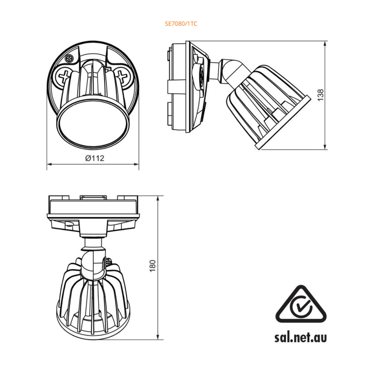 Stargem III 15W LED Tri Colour Single Head Outdoor Spotlight