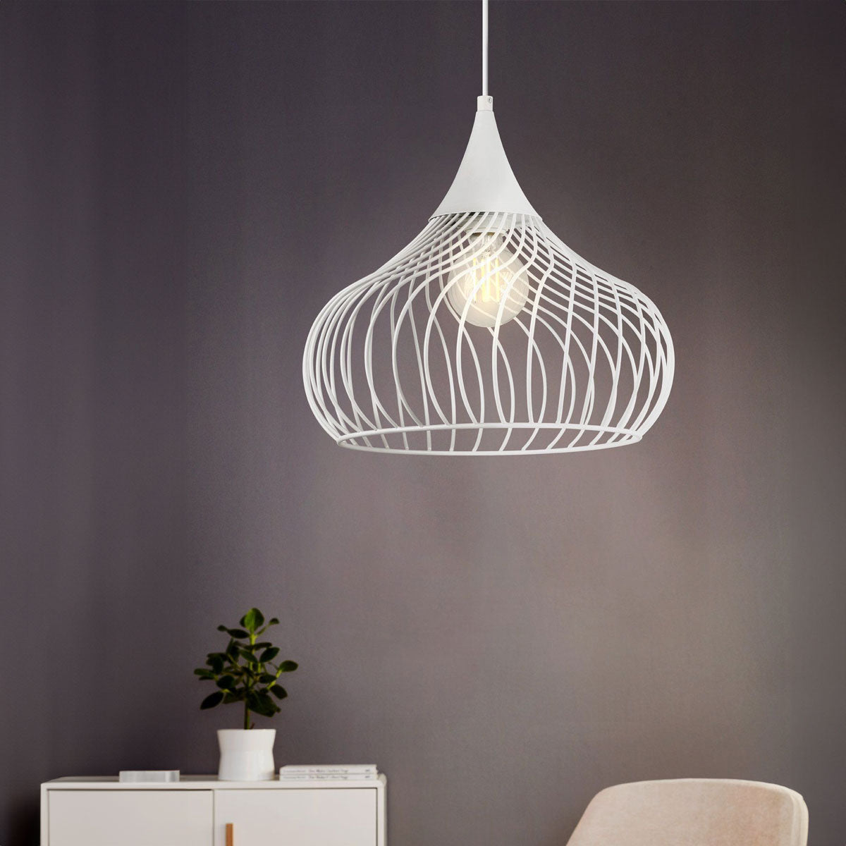 Staverton Cage Pendant Light with E27 Lampholder