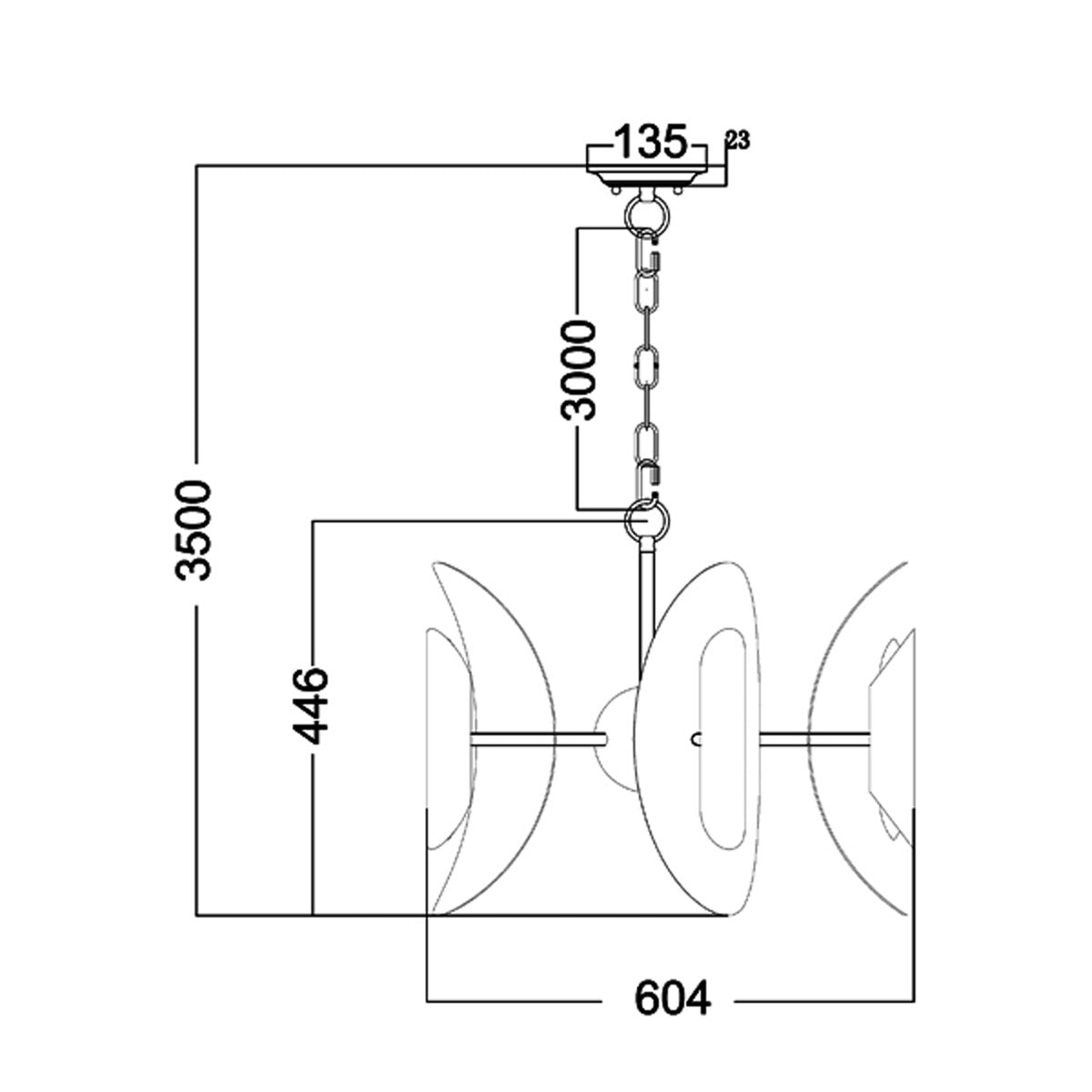 Strato 10-Light Polished Nickel Modern Pendant Light