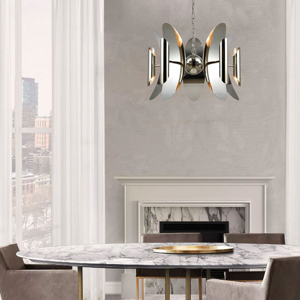 Strato 10-Light Polished Nickel Modern Pendant Light