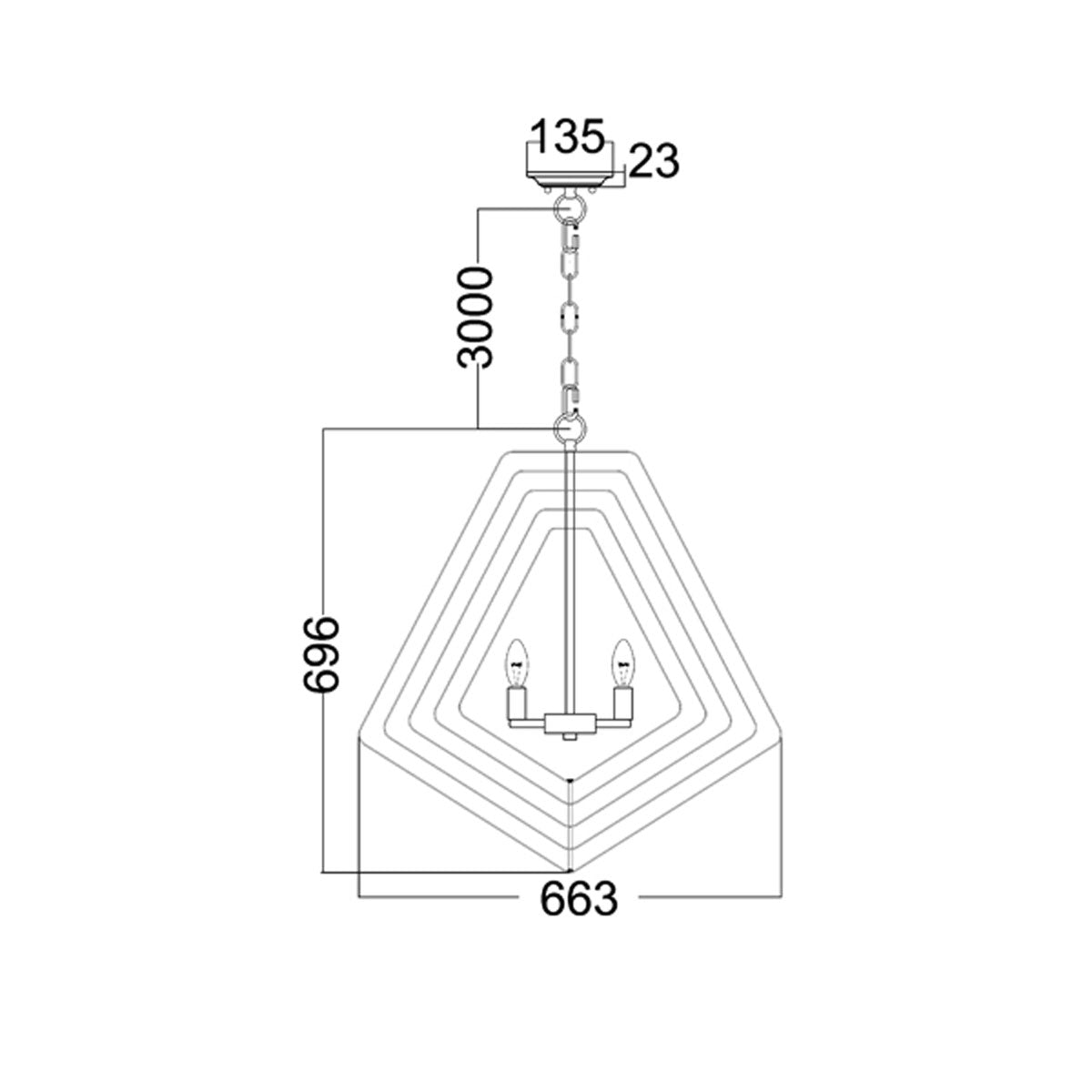 Strato 5 Light Pendant - Polished Nickel