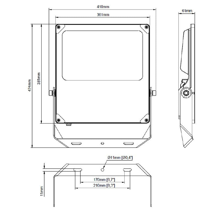 Striker II Exterior Flood Light with Built in Photocell 100W/150W/200W