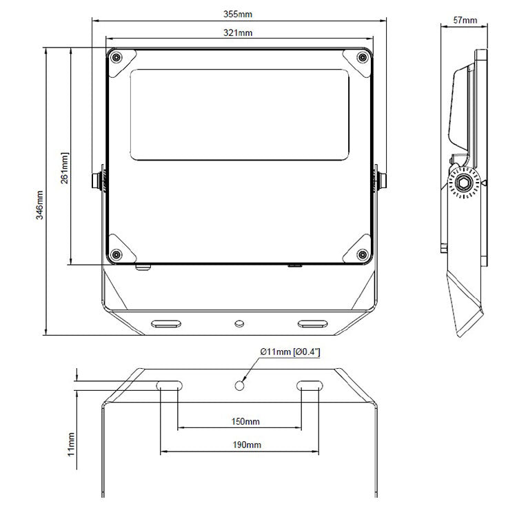 Striker II Exterior Flood Light with Built in Photocell 50W/75W/100W