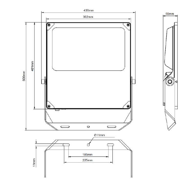 Striker II Large Exterior Flood Light With Photocell - 300W-225W-150W