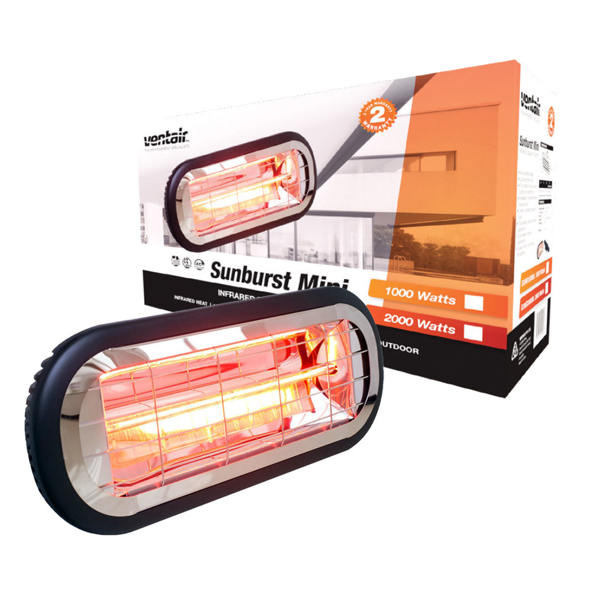 Sunburst Mini Infrared Radiant Heater - IP65