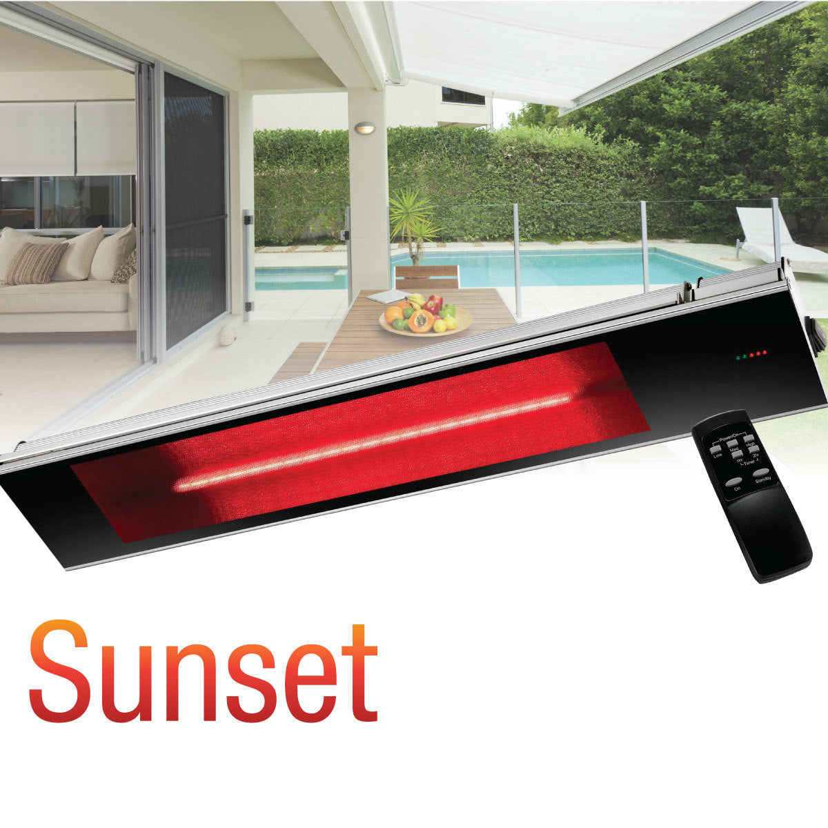 Sunset 1800W Radiant Outdoor Heater with Remote