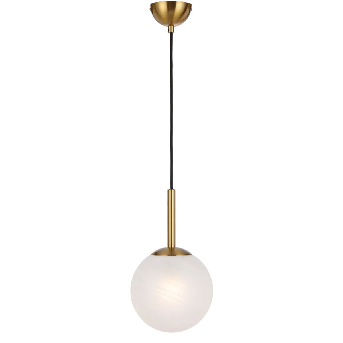 Bally Small Opal Sphere Pendant Light with Metal Finish