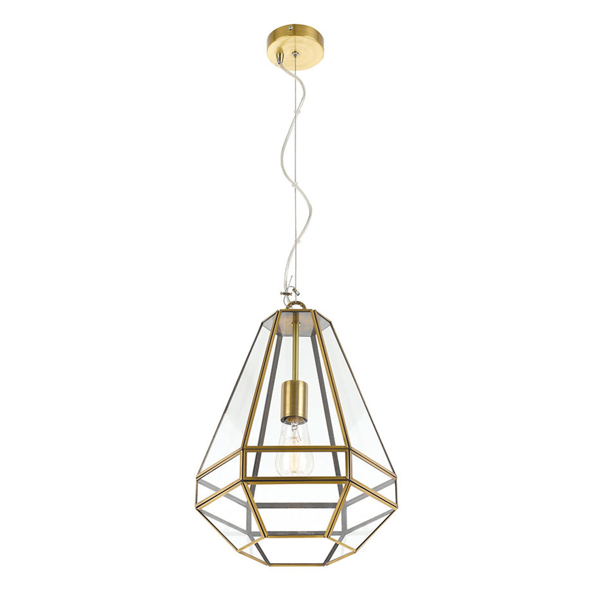 Espada 20cm Pendant Light with Antique Brass Cage