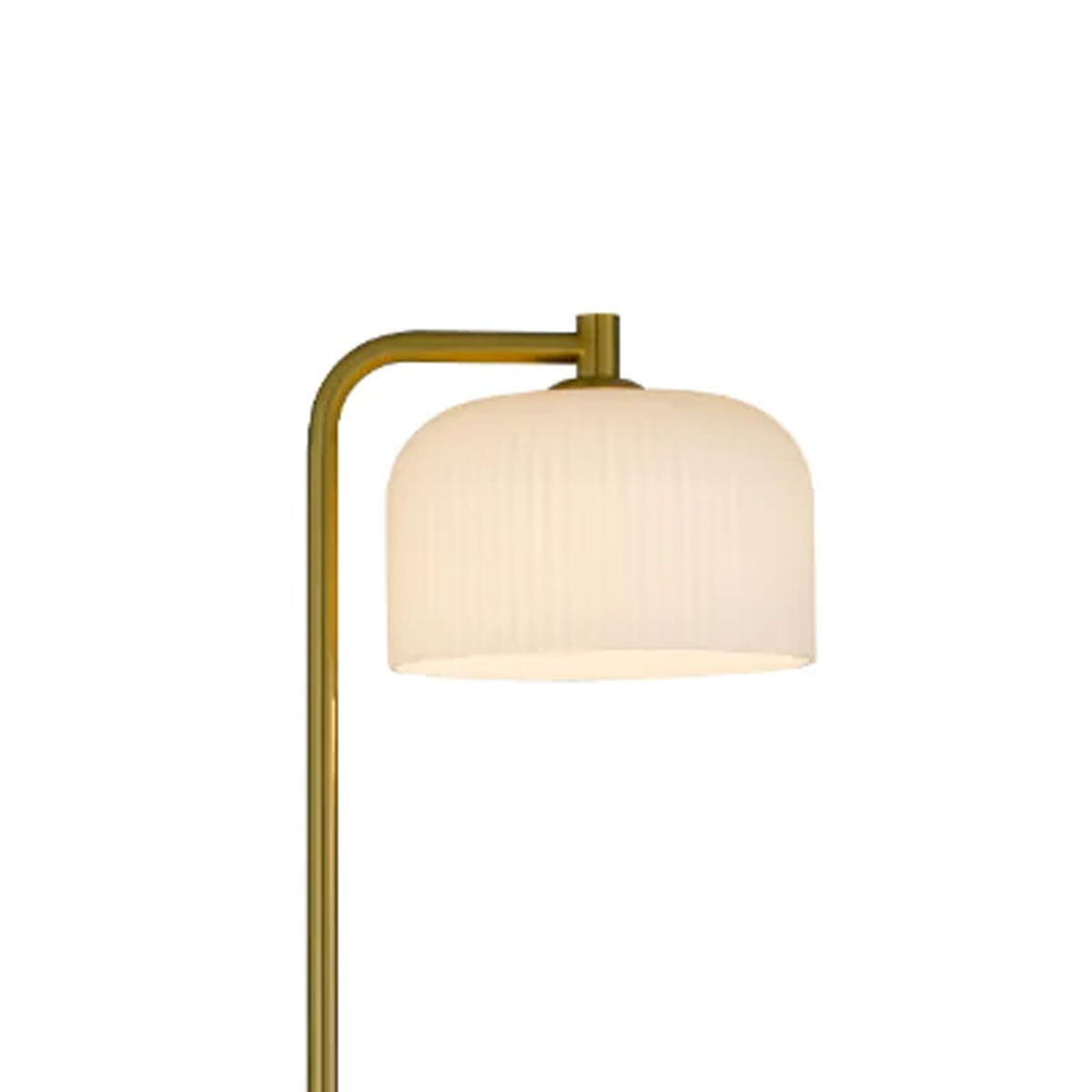 Hoff Ribbed Glass Marble Floor Lamp with Foot Switch