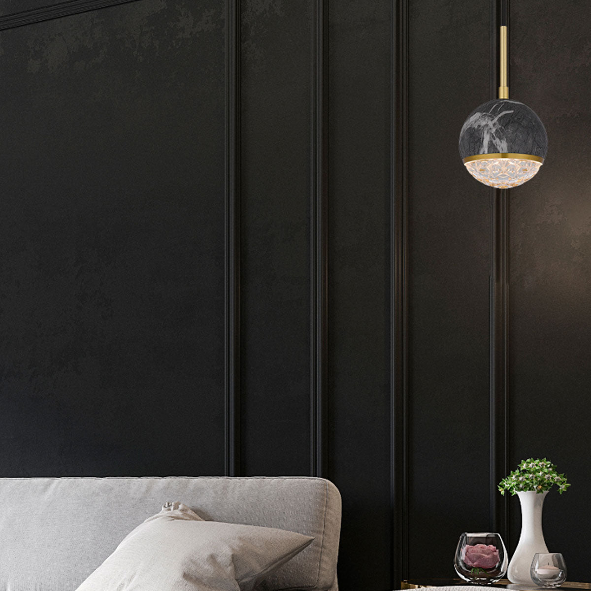 Oneta 1LT Pendant Light with Adjustable Marble Glass