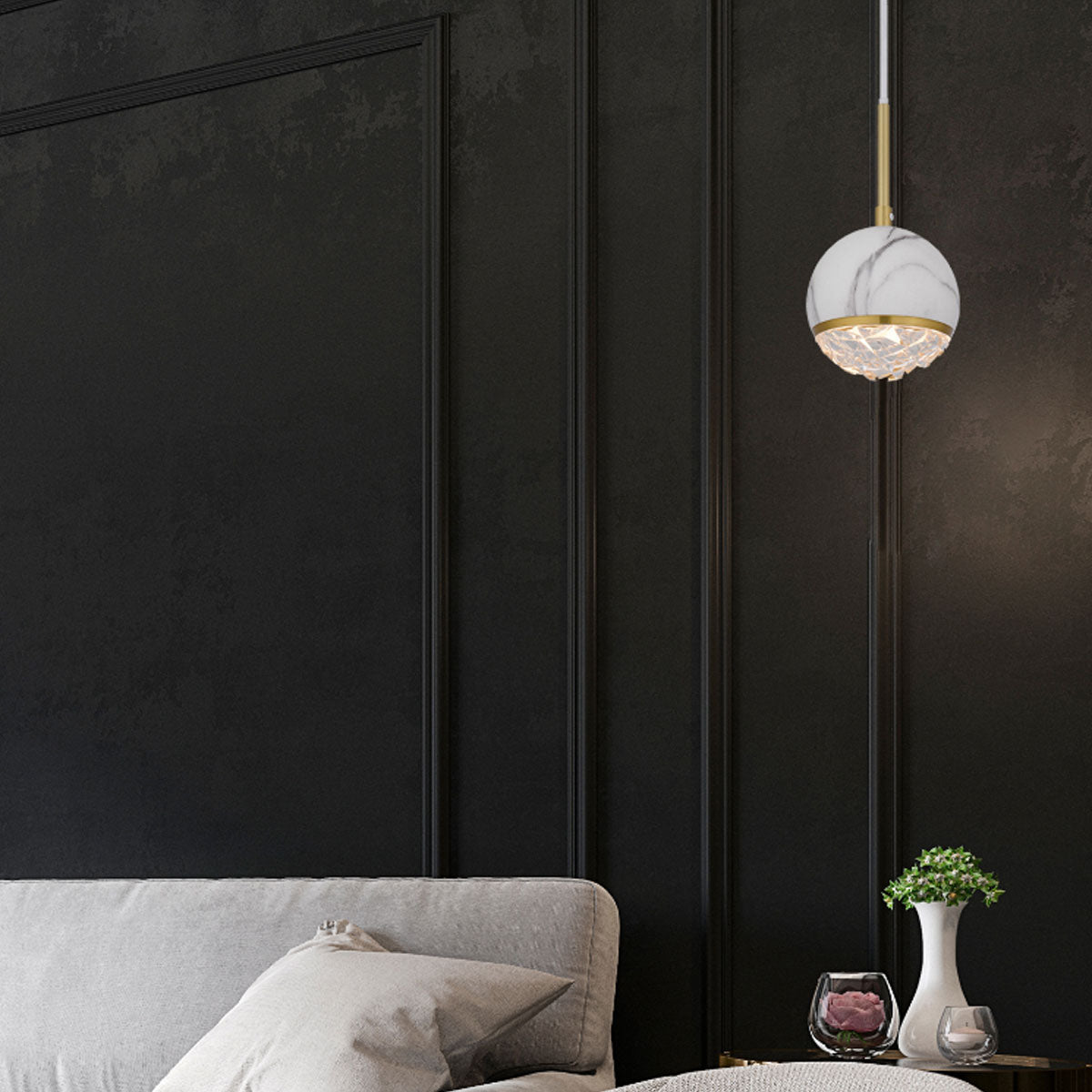 Oneta 1LT Pendant Light with Adjustable Marble Glass