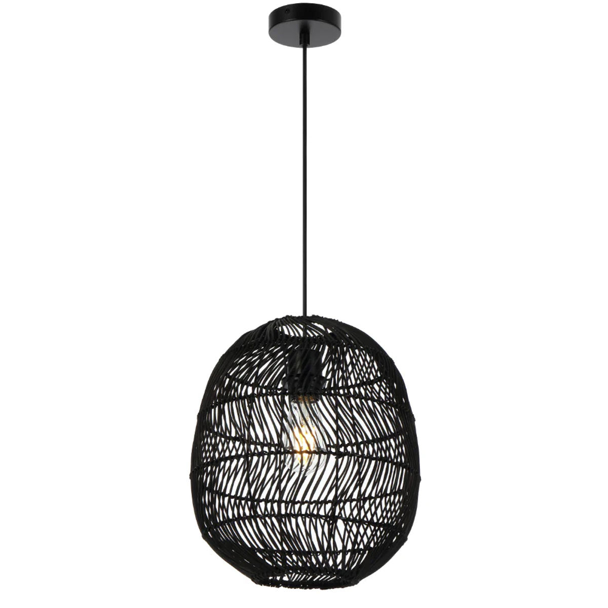 Rana Teardrop Shaped Pendant Light with Steel Frame