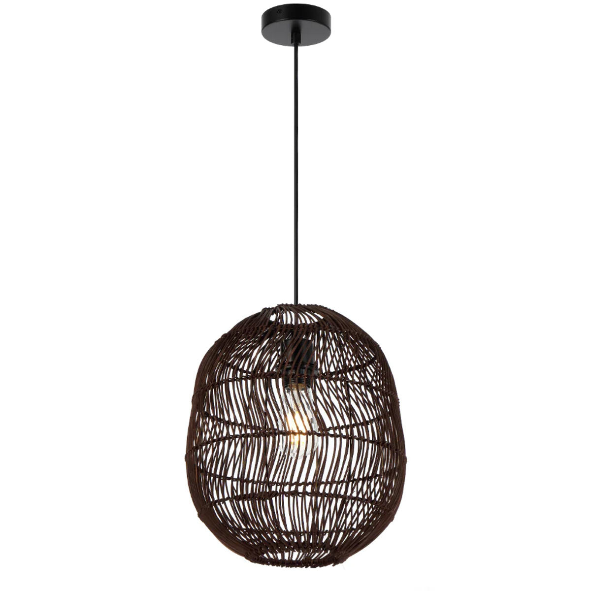 Rana Teardrop Shaped Pendant Light with Steel Frame