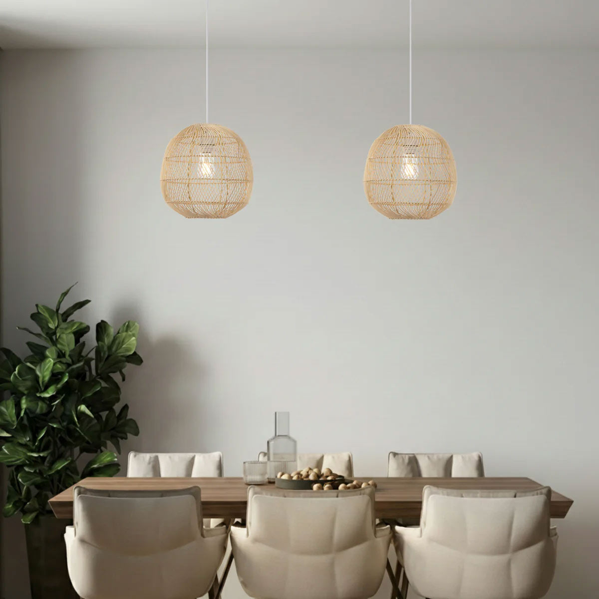 Rana Teardrop Shaped Pendant Light with Steel Frame