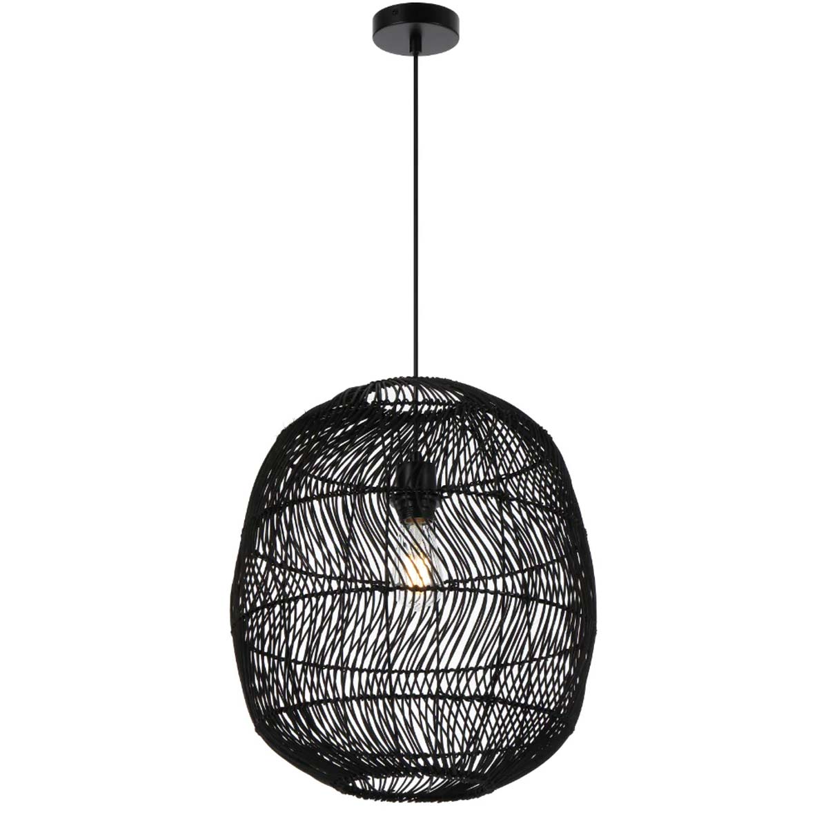 Rana Teardrop Shaped Pendant Light with Steel Frame