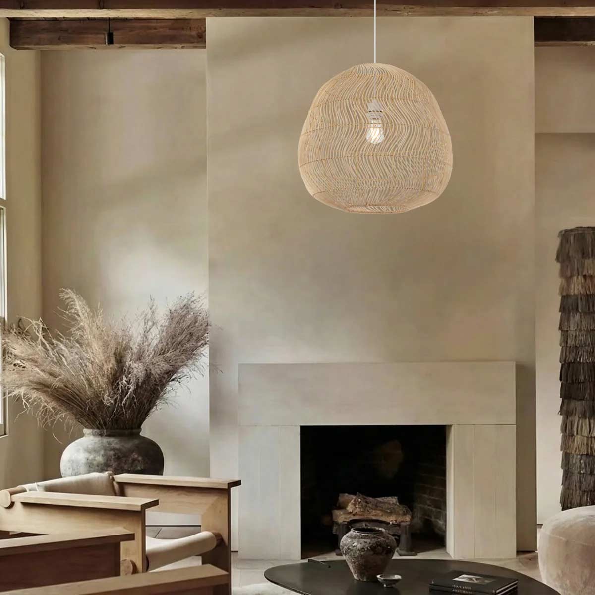 Rana Teardrop Shaped Pendant Light with Steel Frame