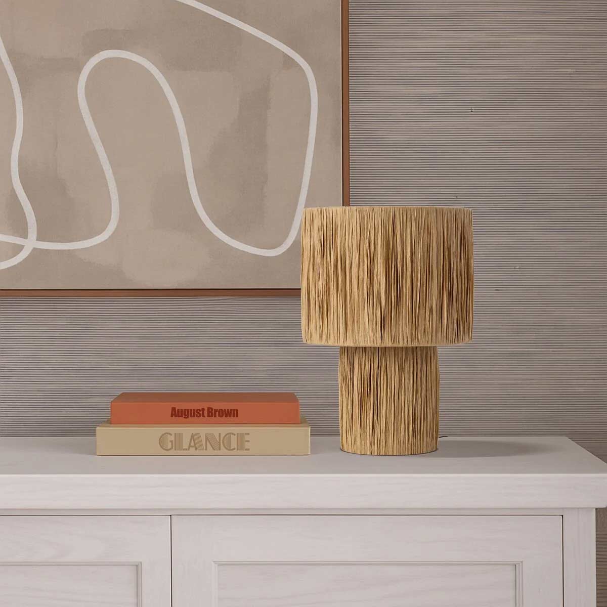Nativa Coastal Raffia Table Lamp