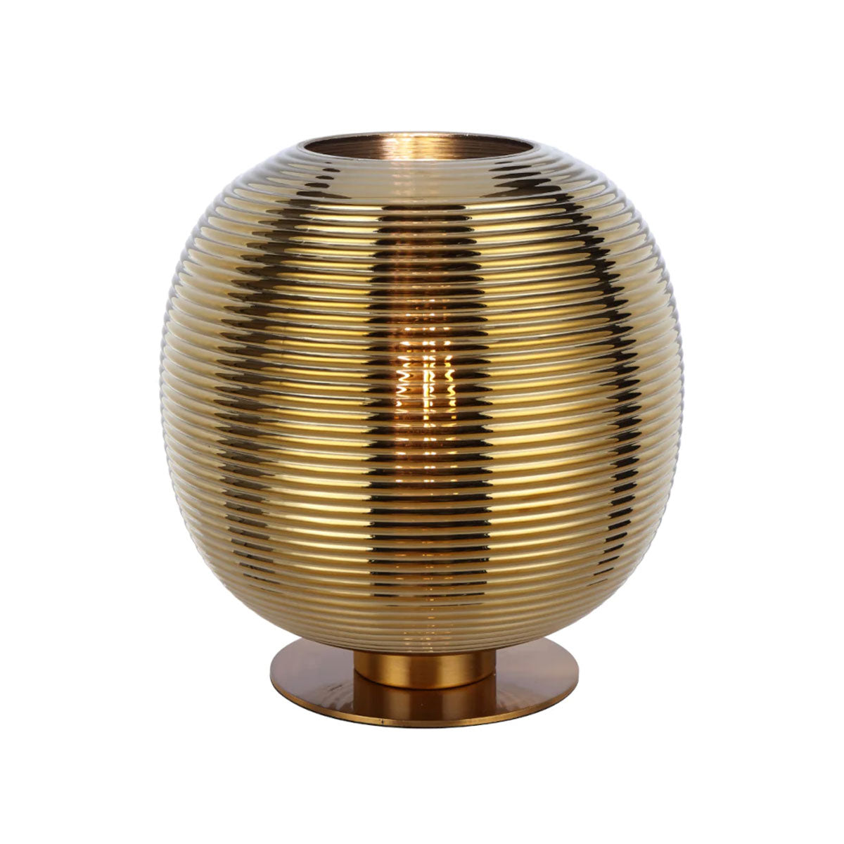 Viken Ribbed Table Lamp with Glass Sphere