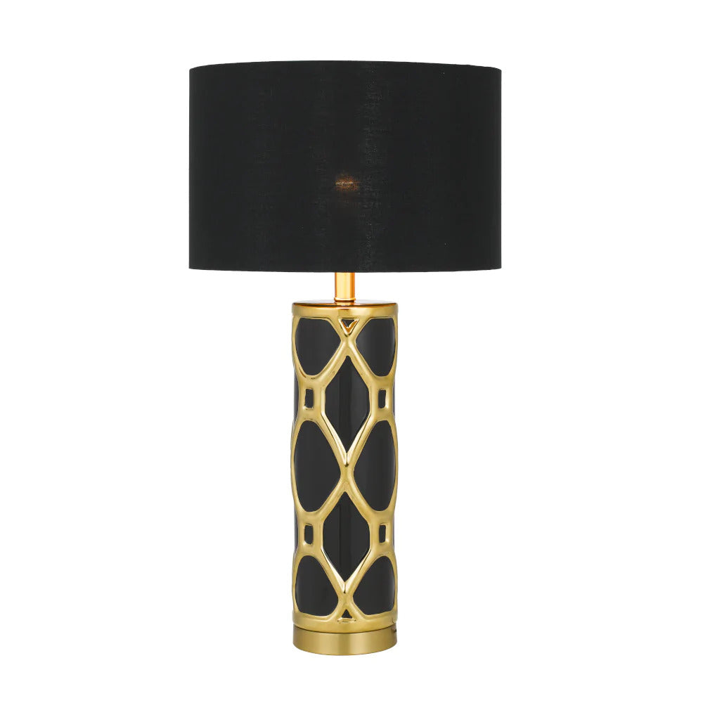 Vilma Classic Drum Table Lamp with Ceramic Base
