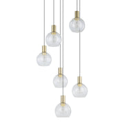 Terque 6 Light LED Cluster Pendant with Glass Dome