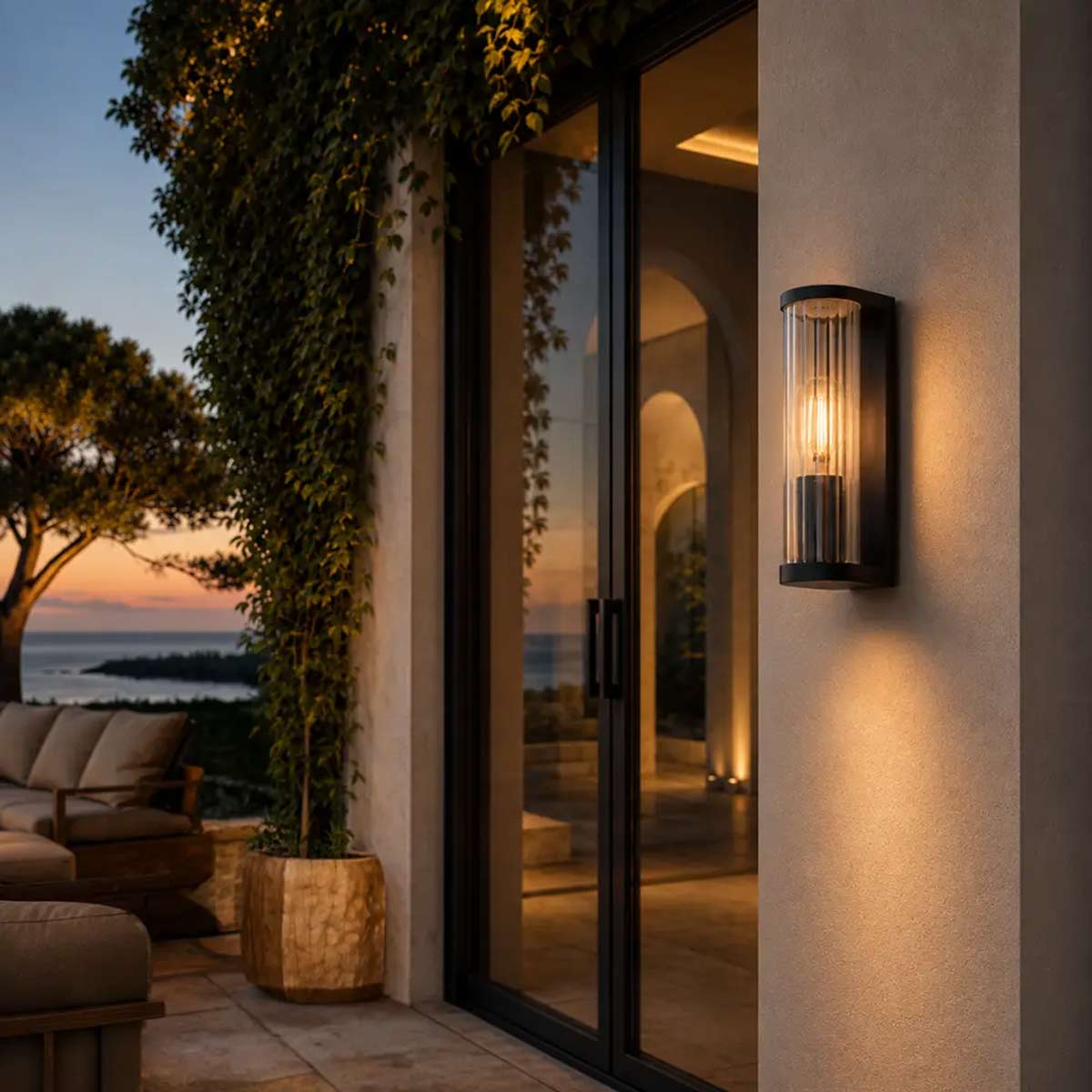 Thirlo Exterior Ribbed Wall Light