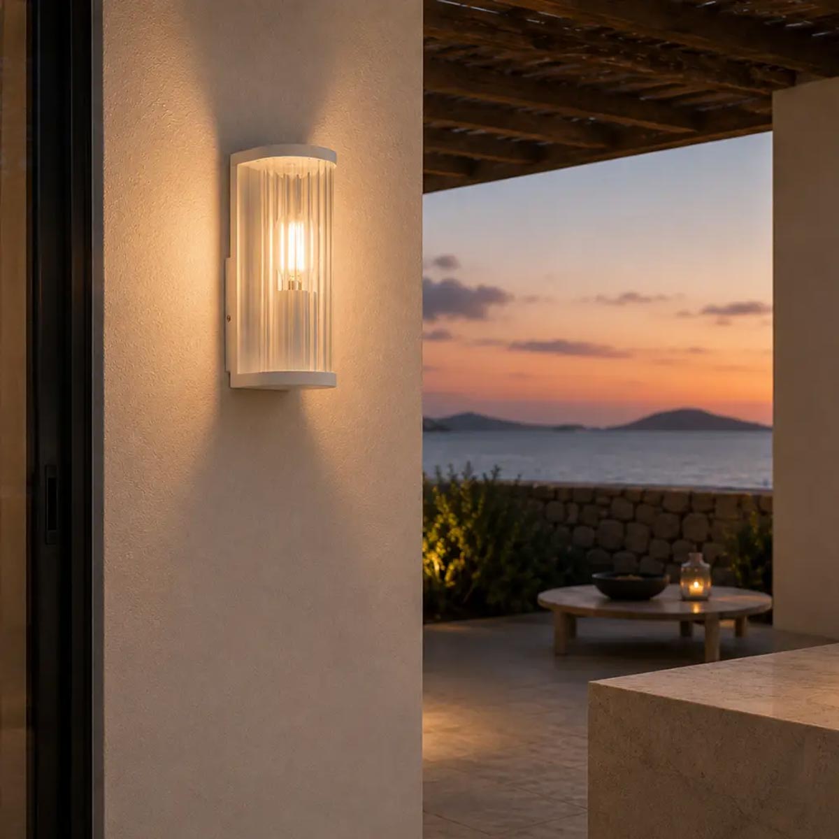 Thirlo Exterior Ribbed Wall Light