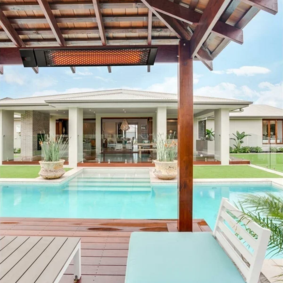 Max DC Dual Element Infrared Outdoor Heater with Remote